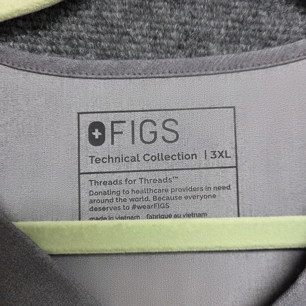 FIGS Scrub Set Mens 3XL Gray Chisec Three-Pocket Top & Cairo Cargo Pants